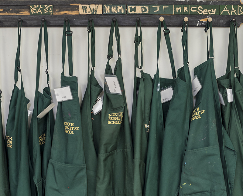 Row of aprons