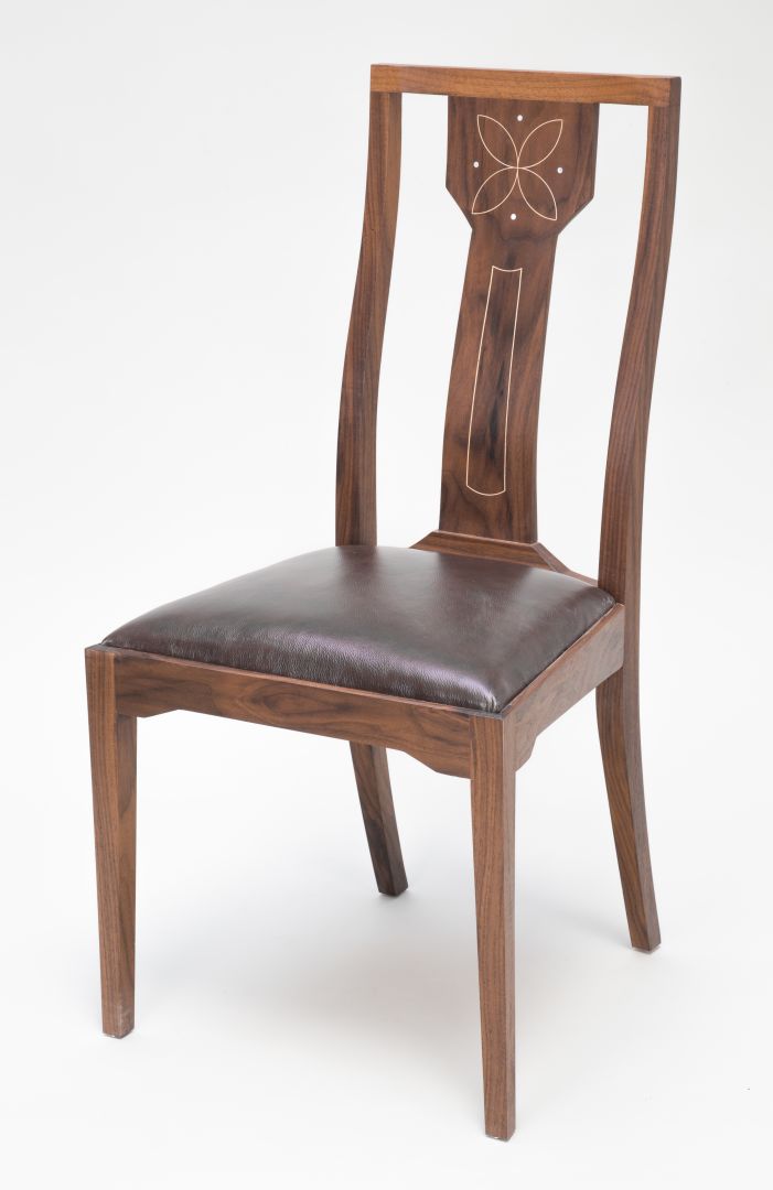 Side chair with inlay by Jeff Woods CF ’20