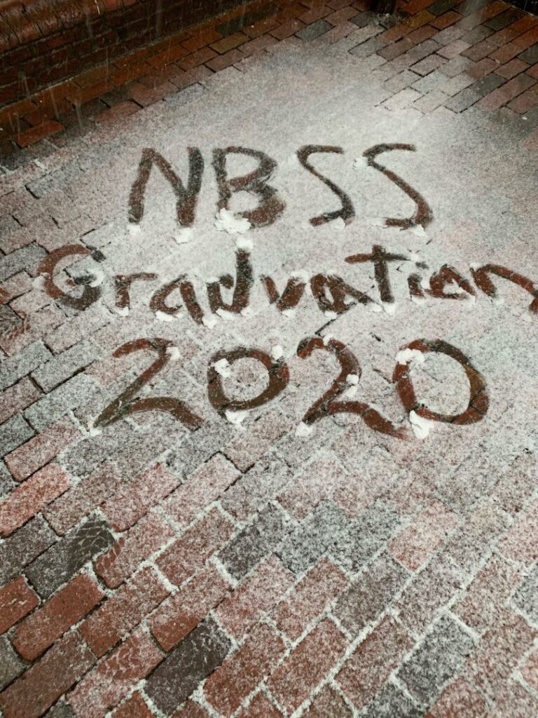 NBSS Graduation 2020 written in the snow
