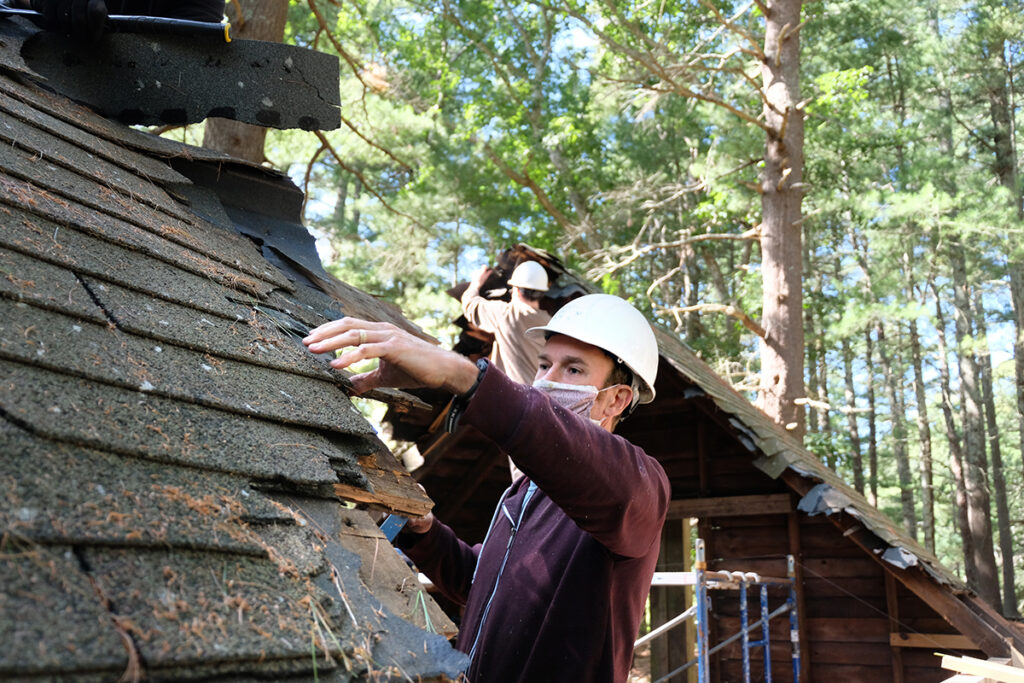 Removing shingles from the roof