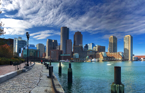 View of Boston from the harbor