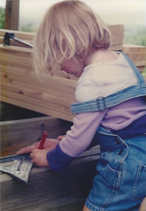 Ada Schenck at work as a child