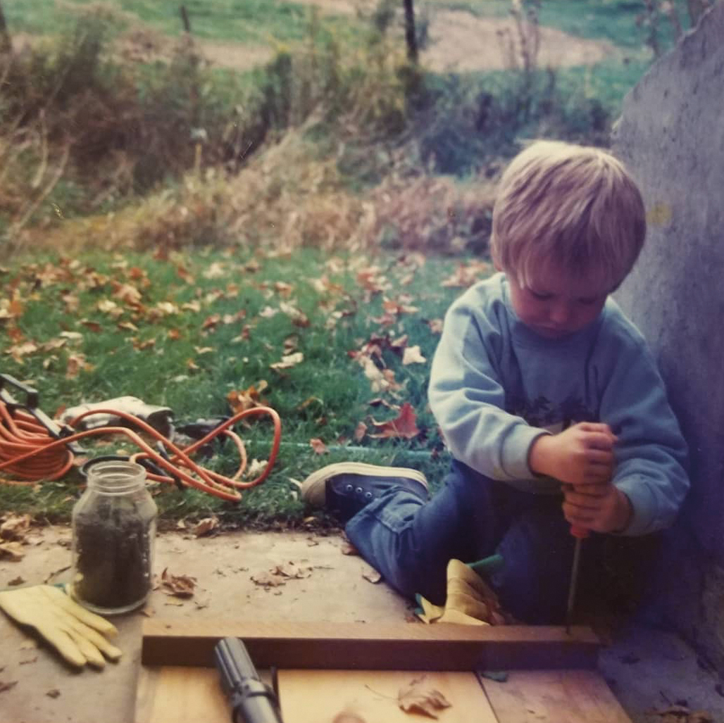 Chris Franz-Dale as a young maker