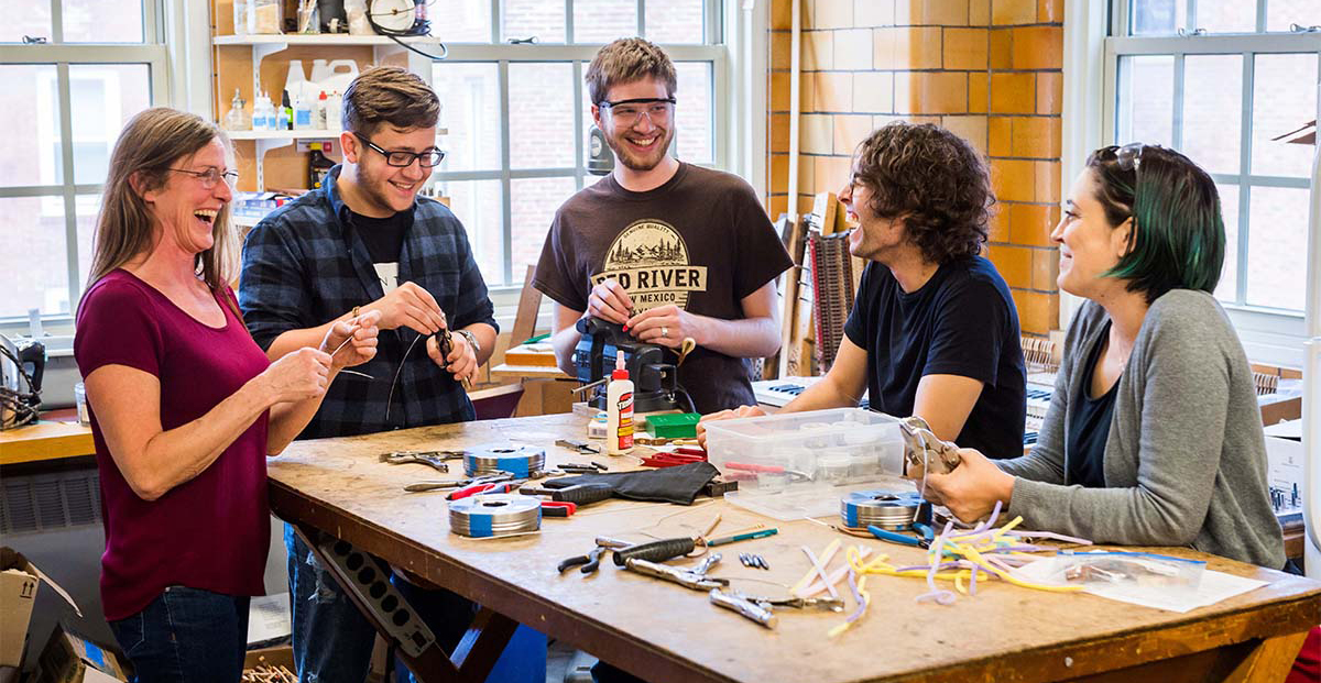 Students at work in Piano Technology