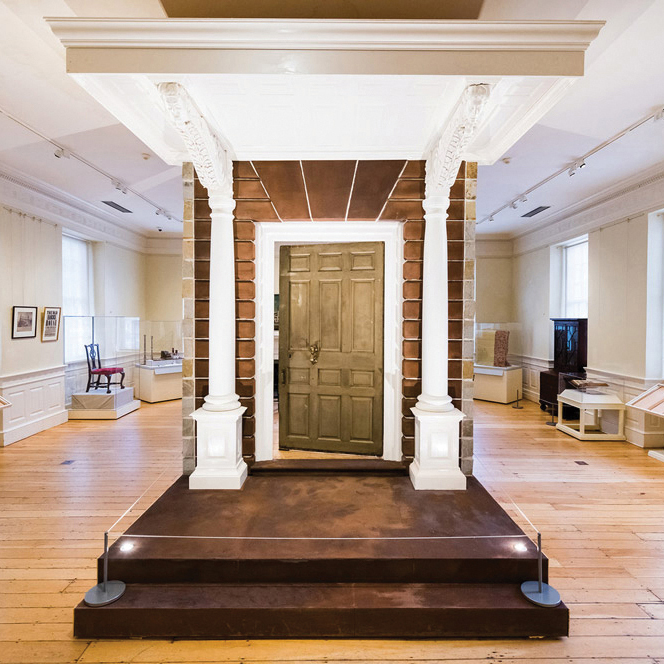 The Hancock door installation in the Old State House