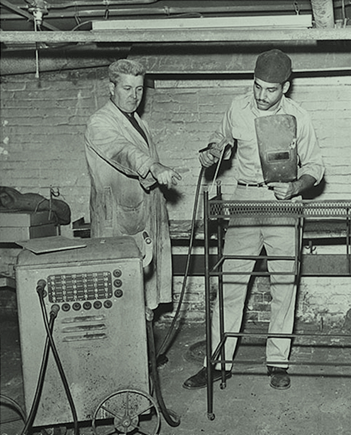 Historic photo of a metal working class