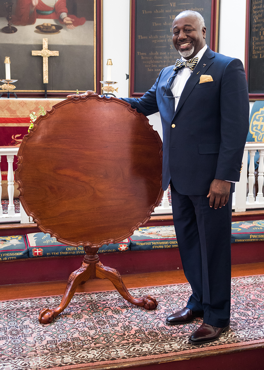 Dmitri Norris and his pie crust table