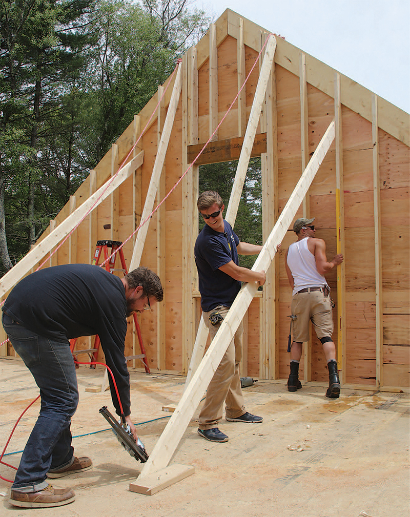 Frame a gable wall, photo by Patrick McCombe