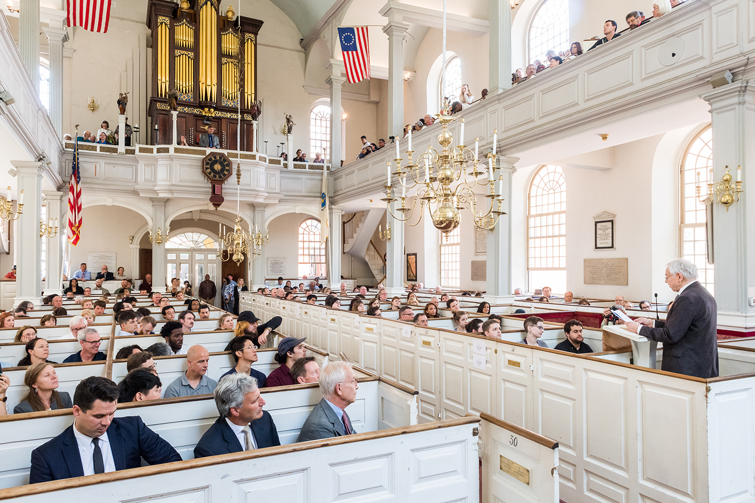 The graduation crowd at Old North Church