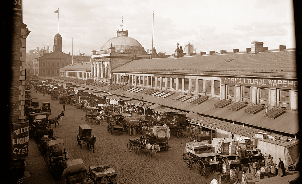 Boston's Quincy Market c.1904, courtesy Library of Congress