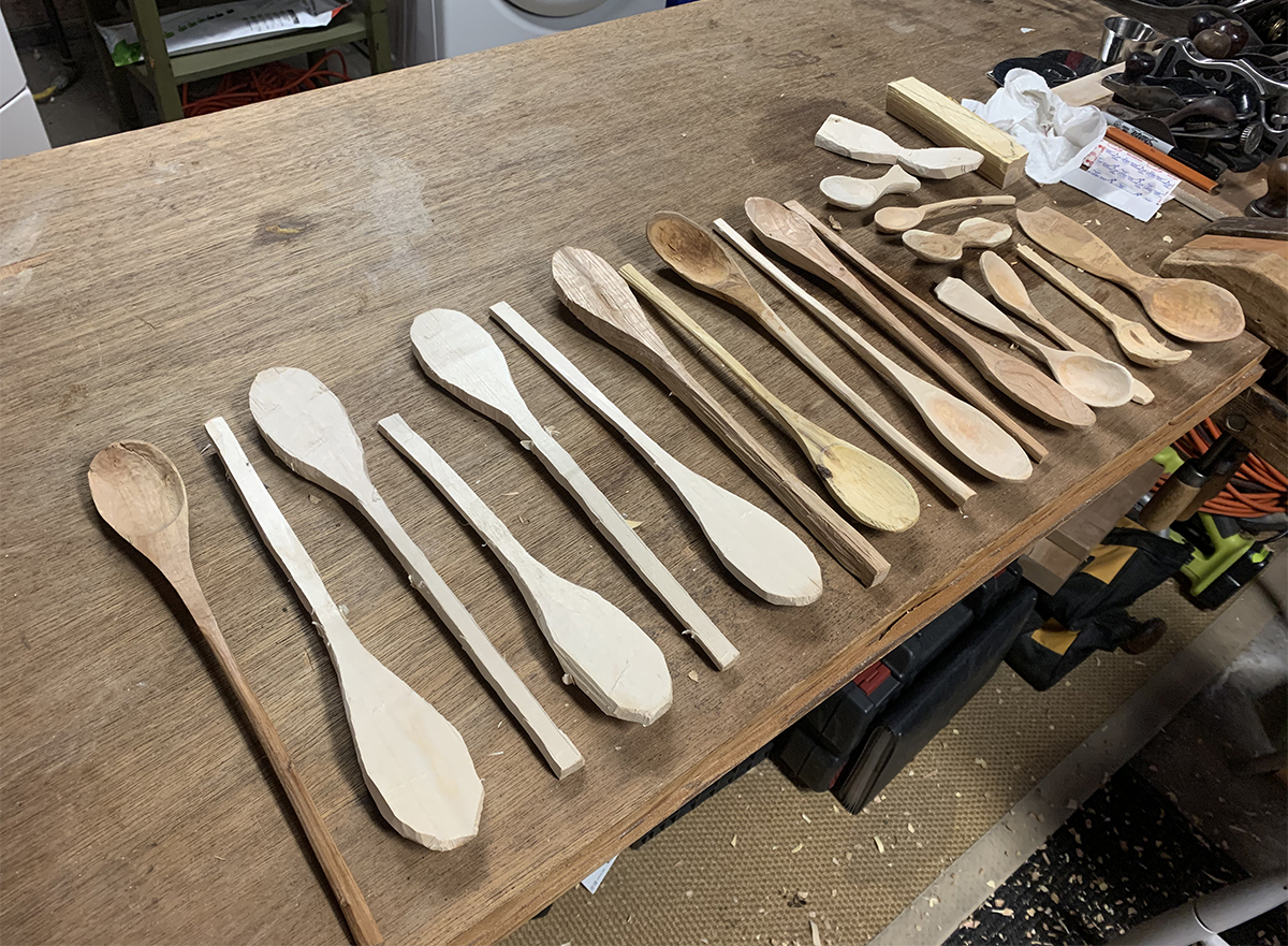 Kolin's finished spoons