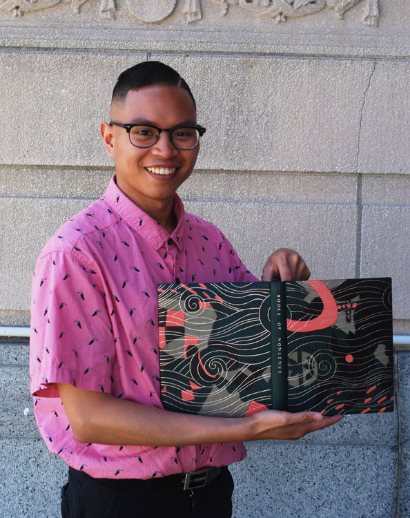 Jon with one of his fine bindings, Books of Nonsense