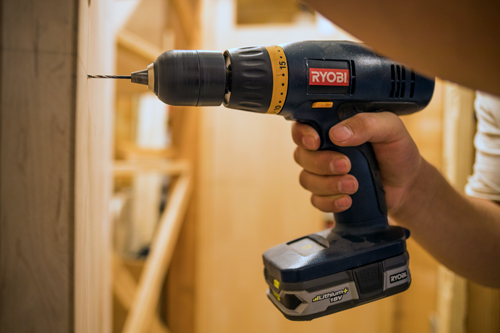 Drilling into a door blank