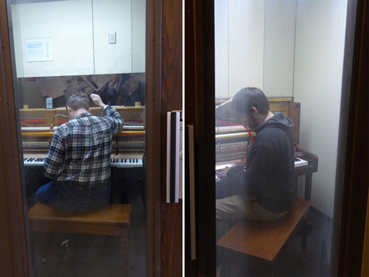 Piano Technology Students Tuning Pianos