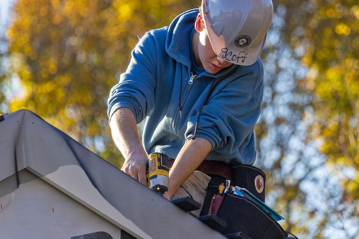 Carpentry student