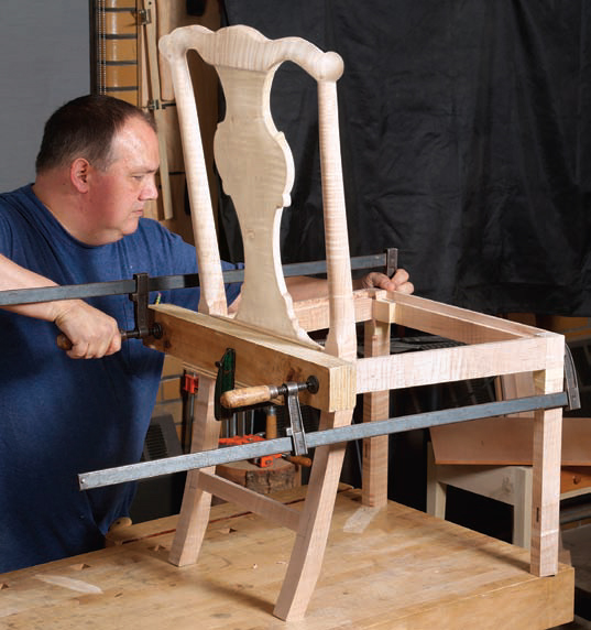 Steve constructing the chair