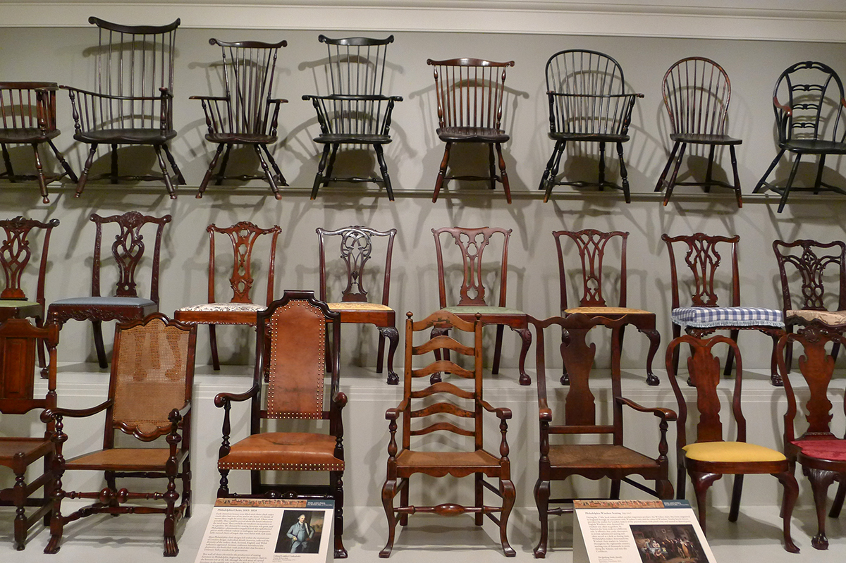 Chairs on display at Winterthur. Photo by bibliobess, Flickr