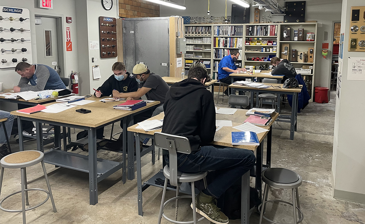 Locksmithing students