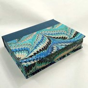 Hand marbled book by Nicole Campana