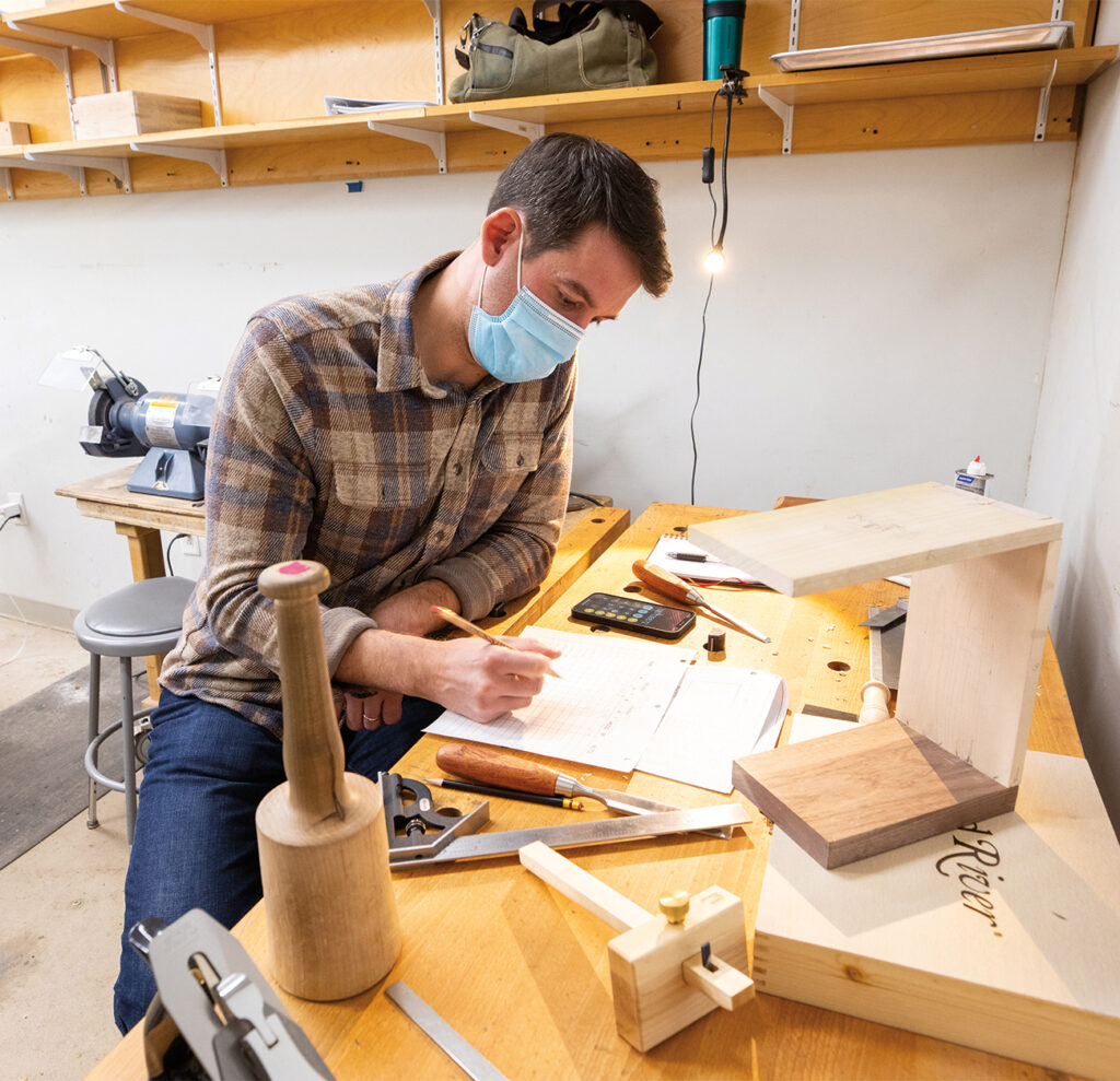 Three-month furniture intensive student working