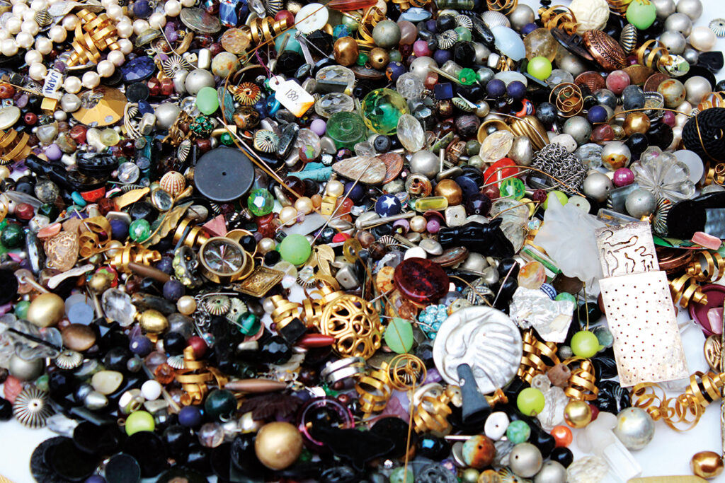 Jewelry donations in a pile