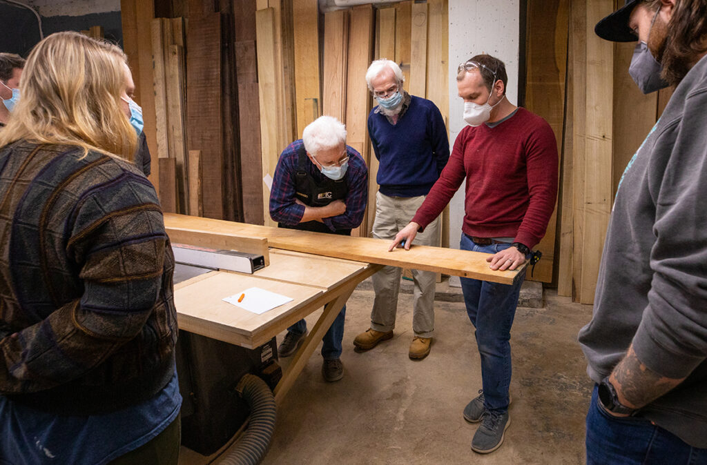 Eli teaching Three-Month Furniture Intensive students