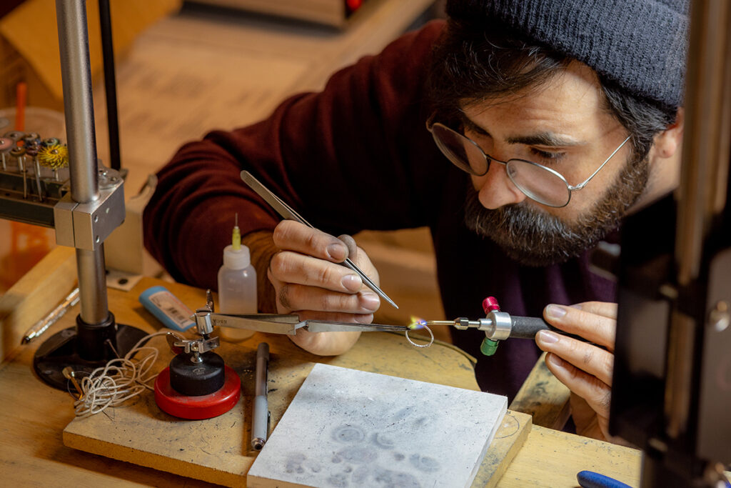 Evan working on a ring, Photo by Patrick Sporleder