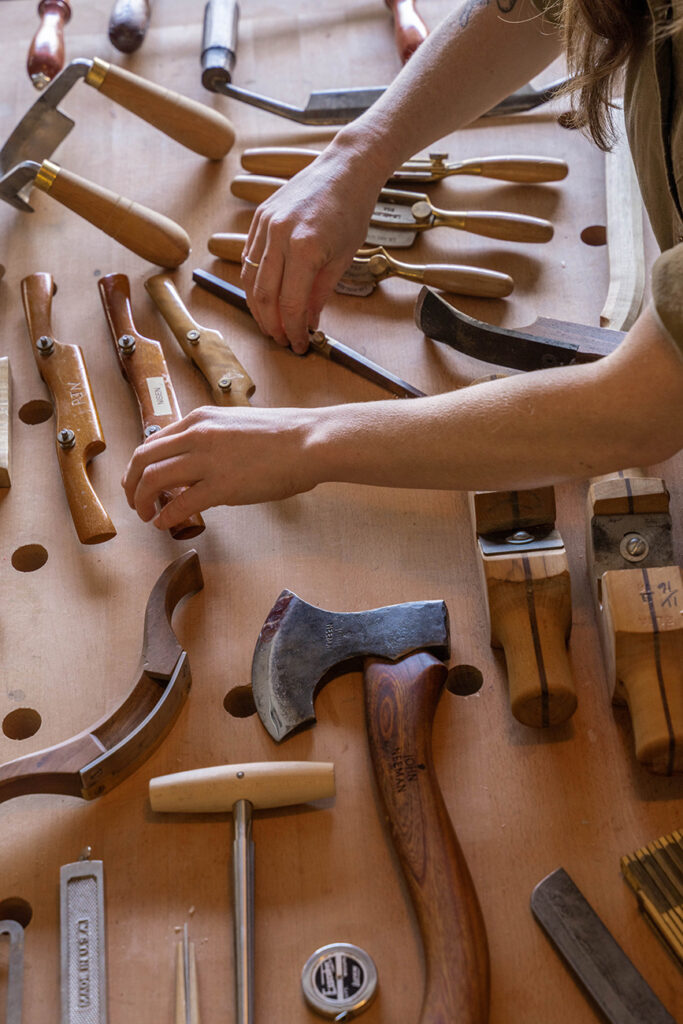 Some of the tools originally donated to Aspen, which helped spark the idea of the Chairmaker's Toolbox. Photo: Lucy Plato Clark.