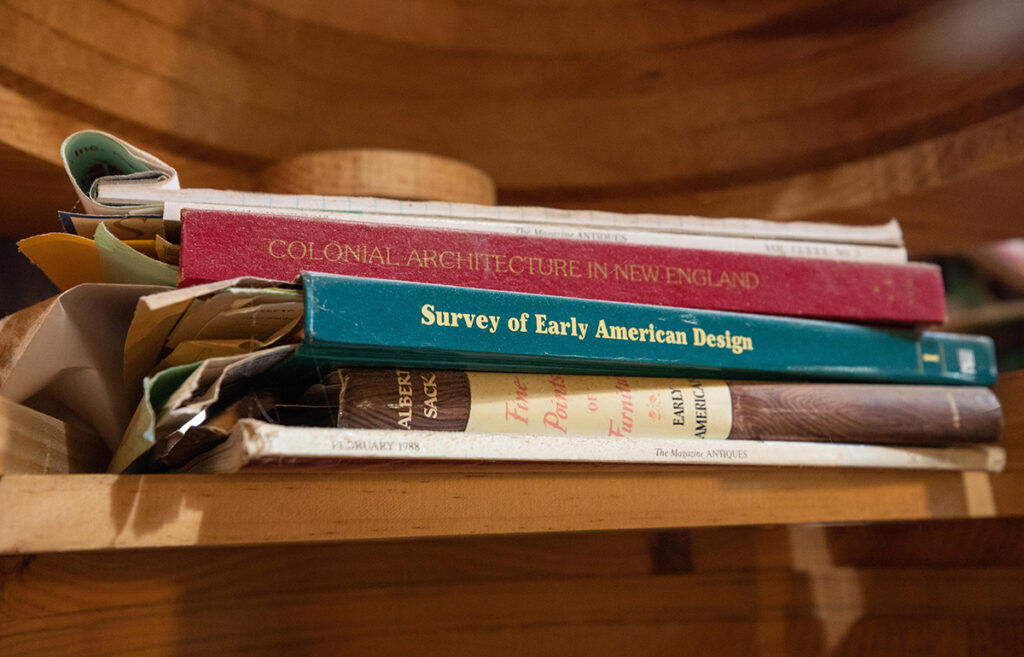 Stack of preservation carpentry books