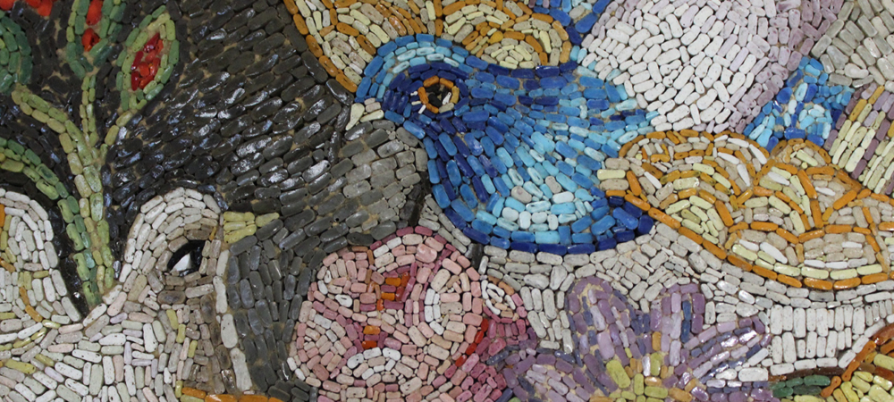 Detail of a micro mosaic by Studio Cassio in Rome