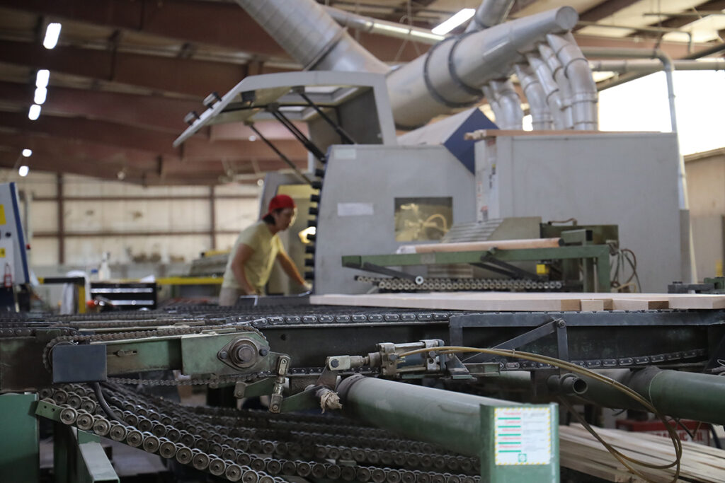 Lumber processing machines at Holt & Bugbee