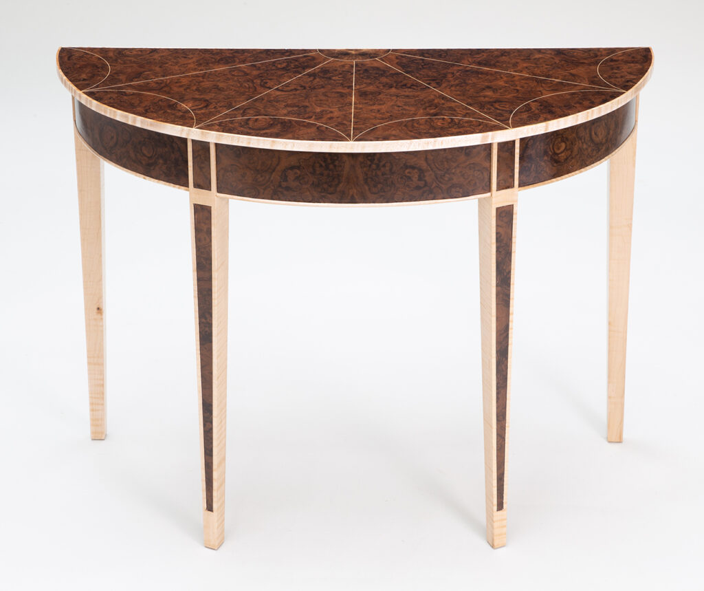Demi-lune table, made by Jeff at NBSS