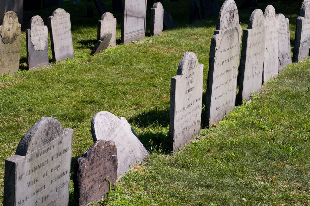 King's Chapel Burying Ground gravestones
