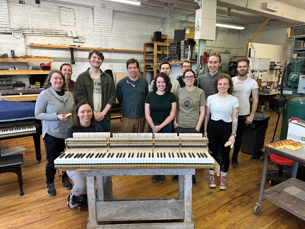 Advanced Piano Technology students at Absolute Piano in Lowell, MA