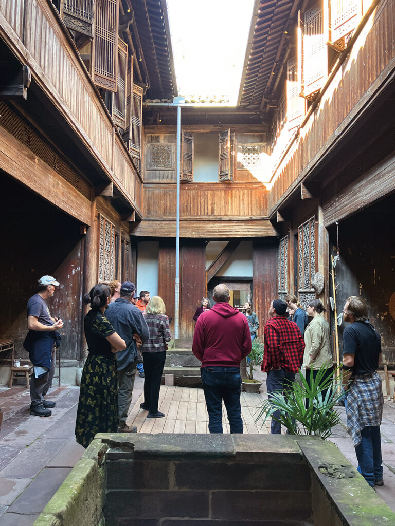 Preservation Carpentry students at the Yin Yu Tang House in Salem