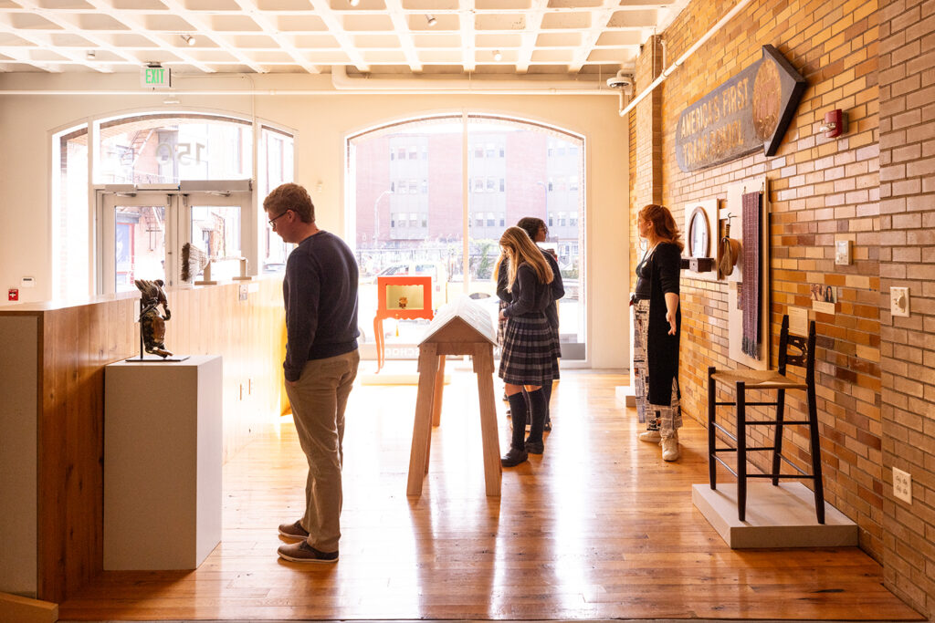 Guests view the In the Making Exhibition