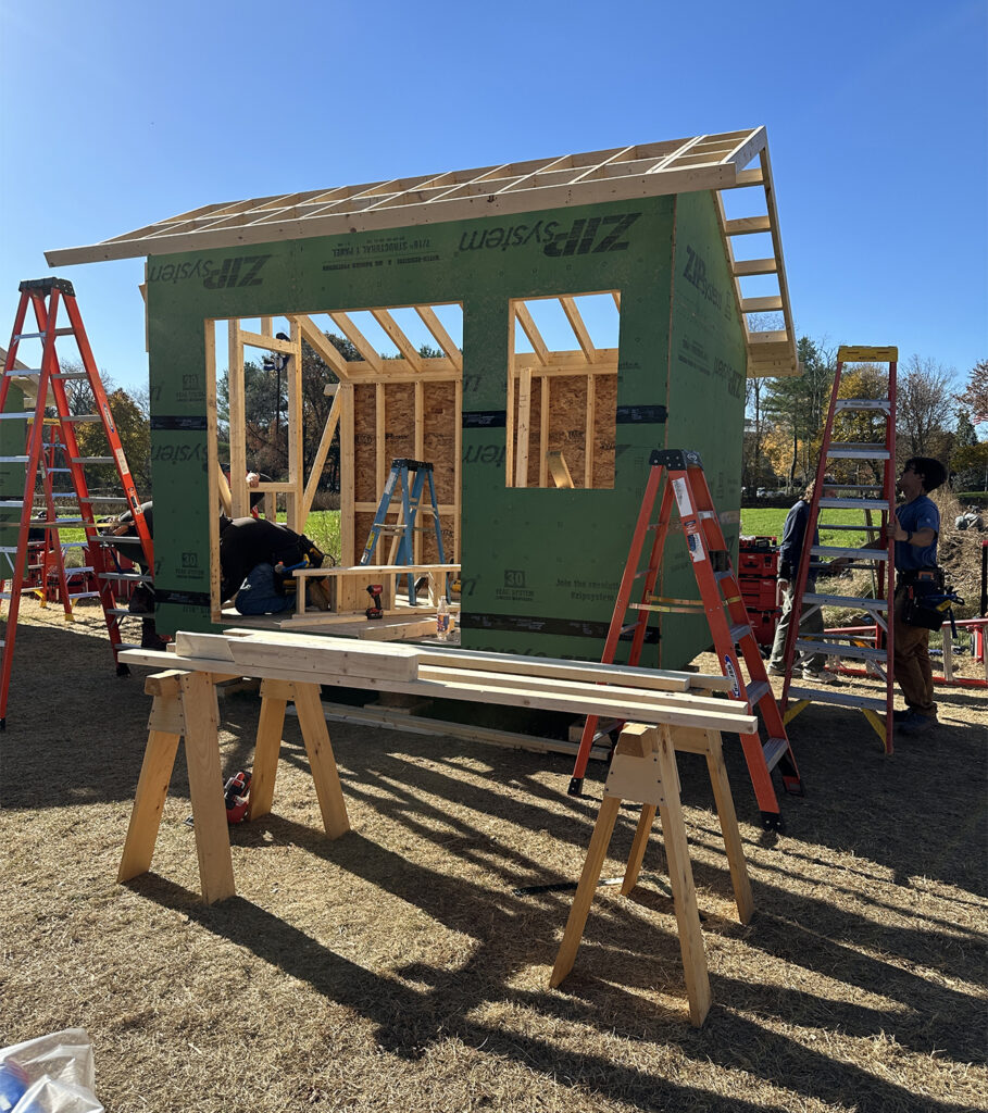 Carpentry sheds being built