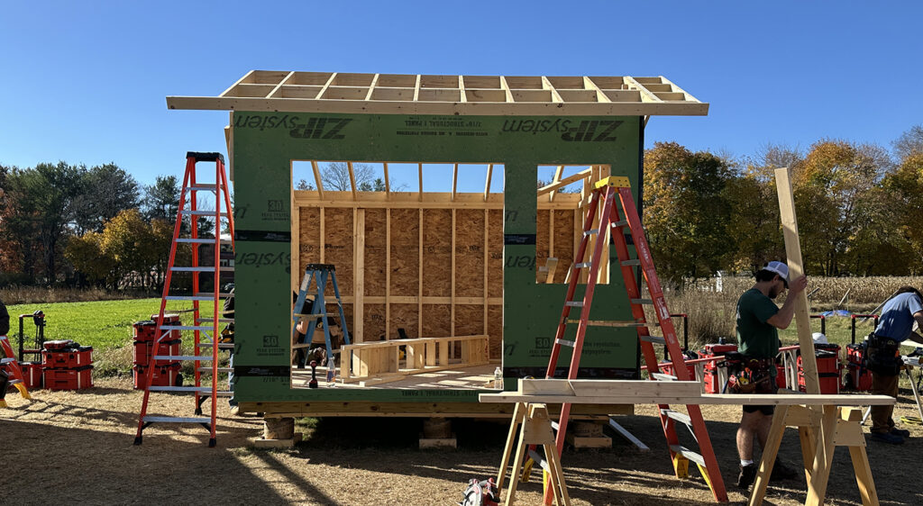 Carpentry sheds being built