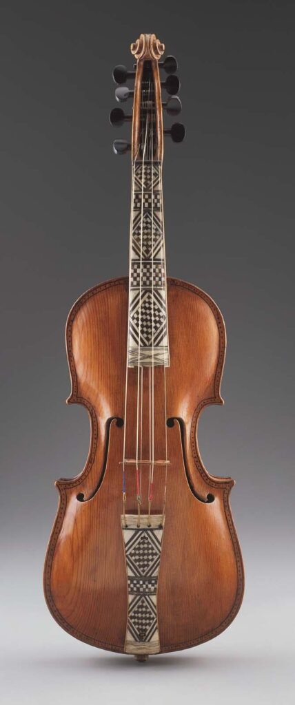 Hardanger violin by Jorgen Knudsen c. 1838. 17.1722a-b from the collections of the Museum of Fine Arts, Boston