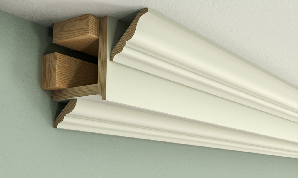 A Georgian style built-up cornice (crown moulding)