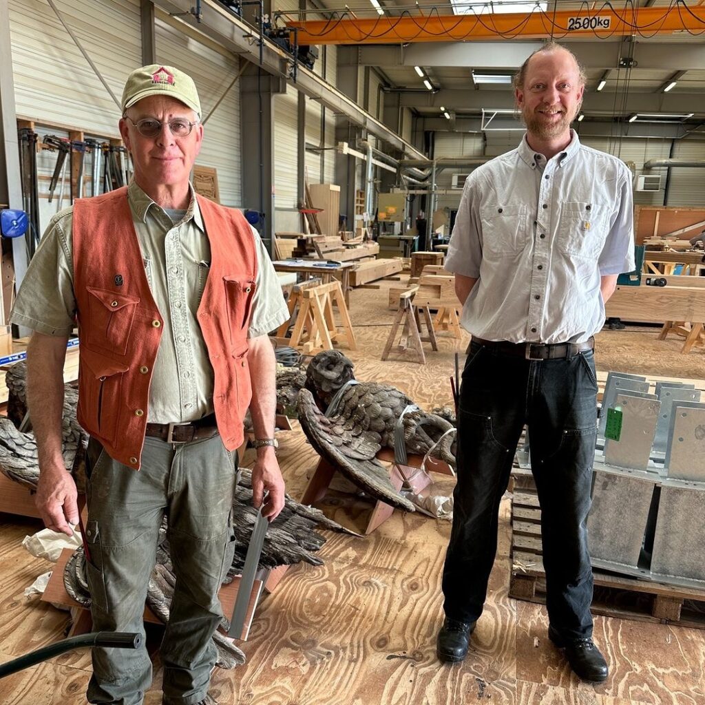 Michael Burrey and Jackson Dubois at the Aselin facility in Thouars, France