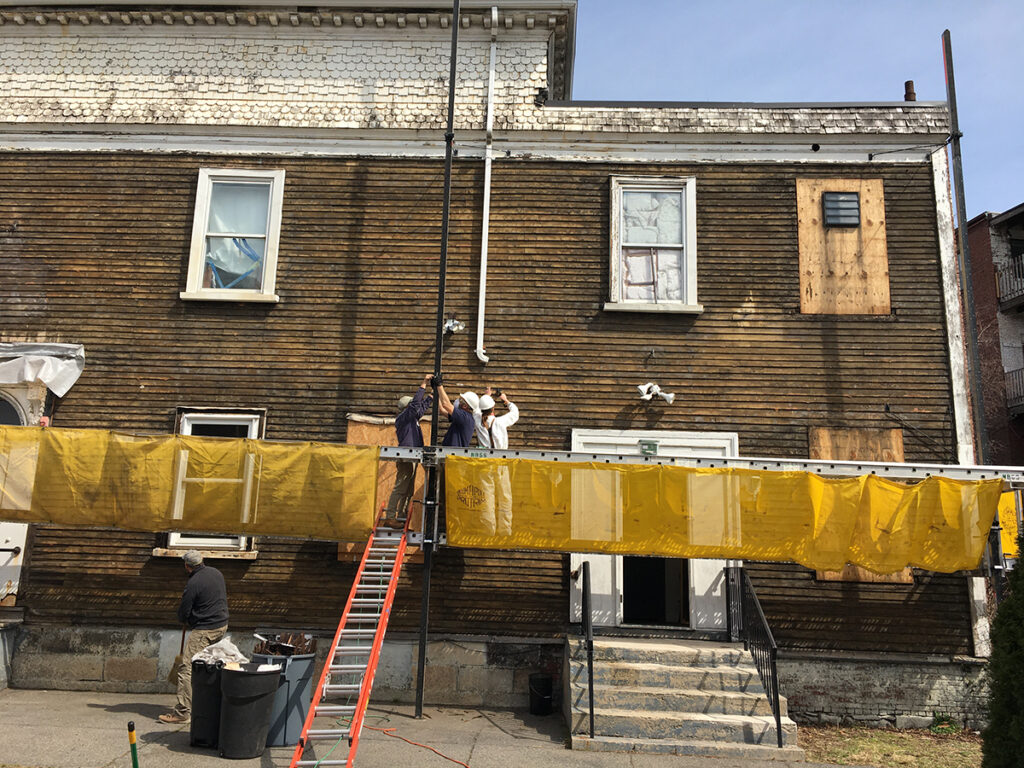 Memorial Hall mid-restoration in April 2021. Photo by then-student Sophie Linnell PC ’21.