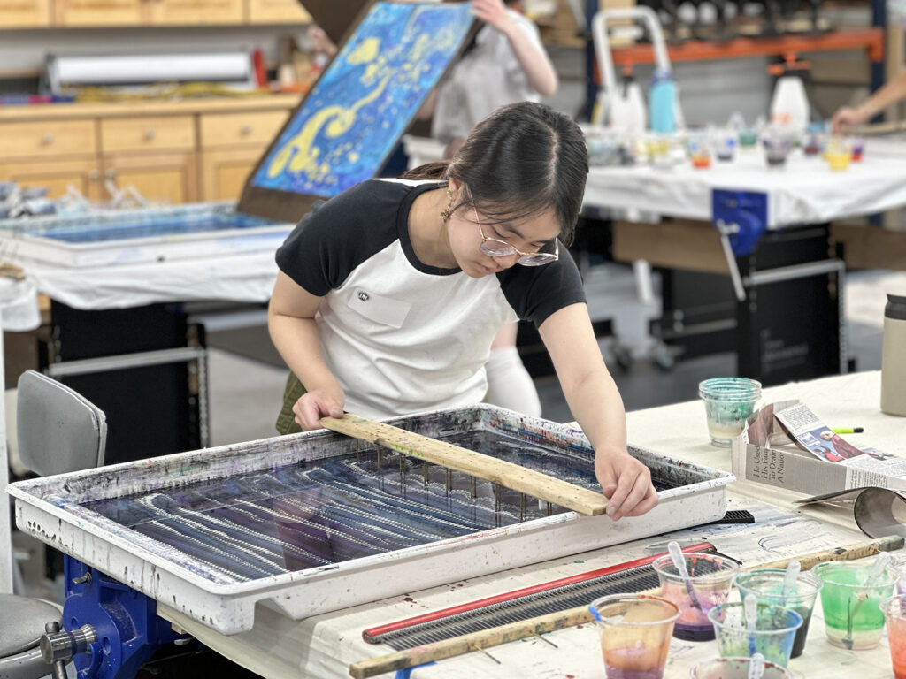 Bookbinding Teen Intensive student marbling