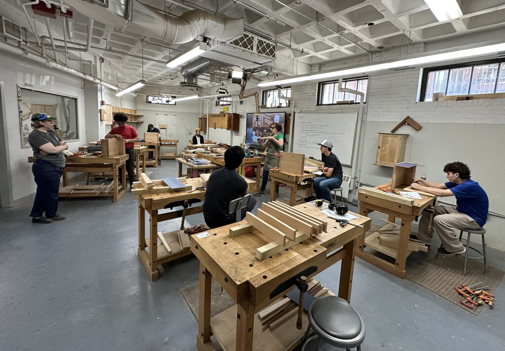 Woodworking Teen Intensive student workshop space