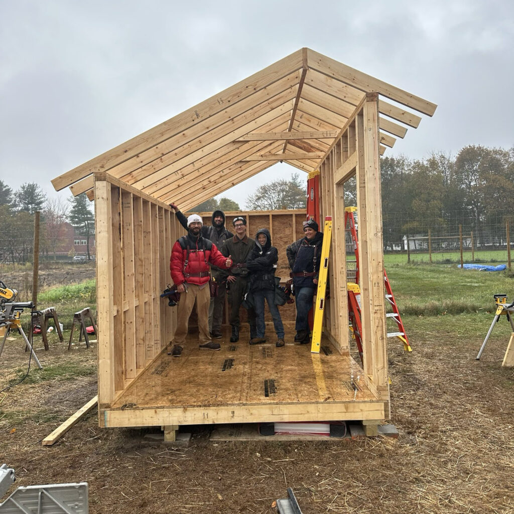 Carpentry sheds being built