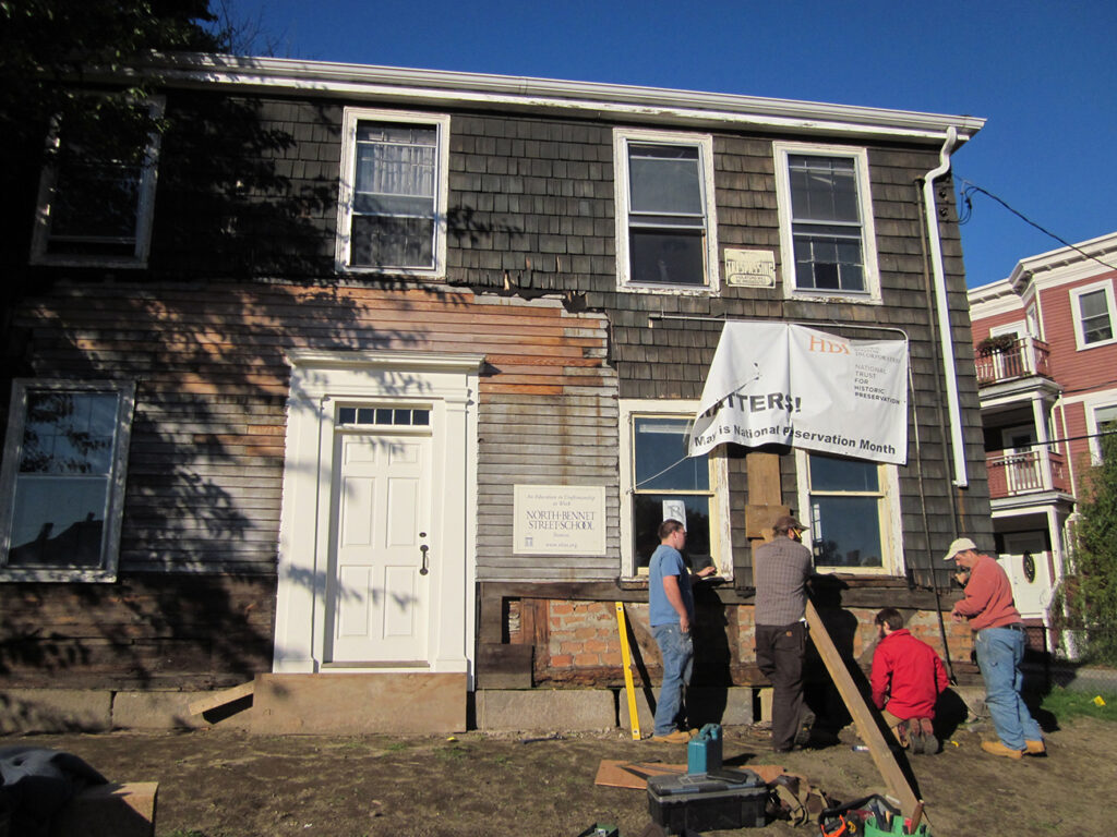 Anna Clapp Harris Smith House in early restoration phases in 2011