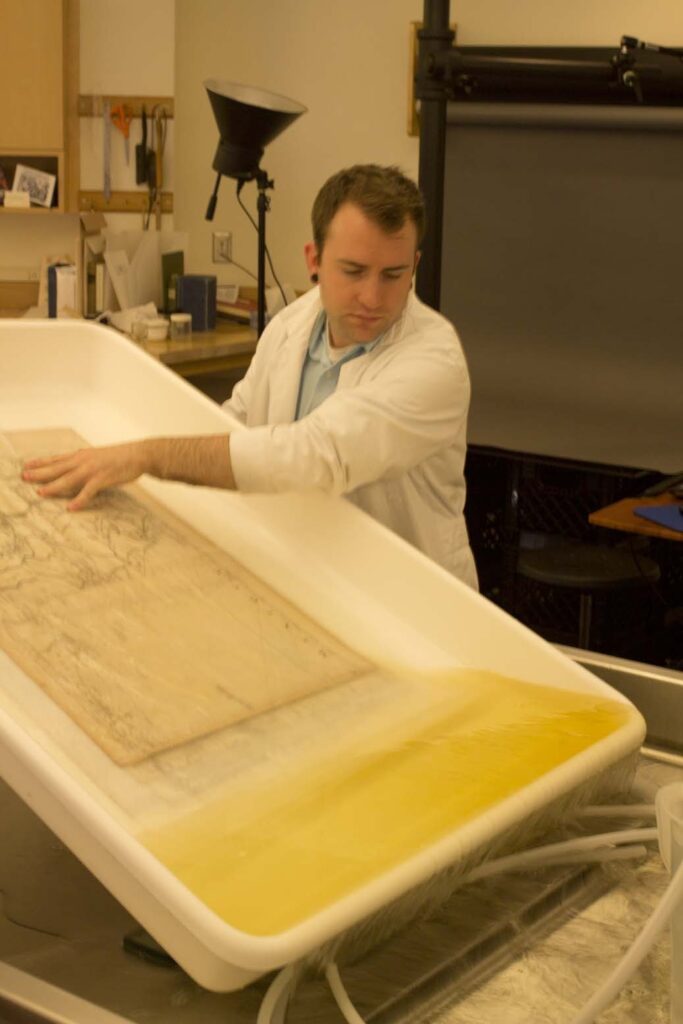 Henry Hebert working at the Athenaeum during his fellowship in 2012