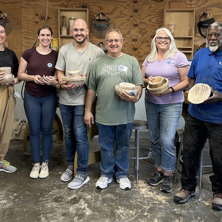 Twice-Turned Bowl Made from Wet Wood
